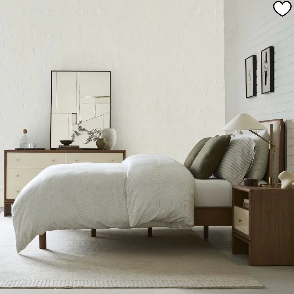 West Elm Light Blue Gray Duvet Cover